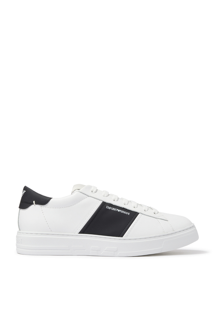 Side Logo Leather Sneakers